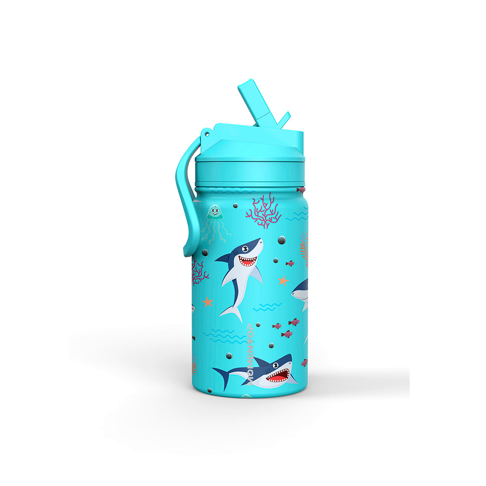 BOTELLA DE AGUA PARA NIÑOS DE 12 oz | TIBURÓN AZUL