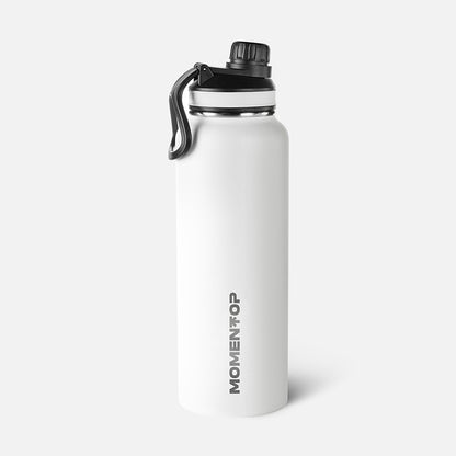 BOTELLA DEPORTIVA DE 4Ooz MOMENTOP™| BLANCO COMO LA NIEVE 