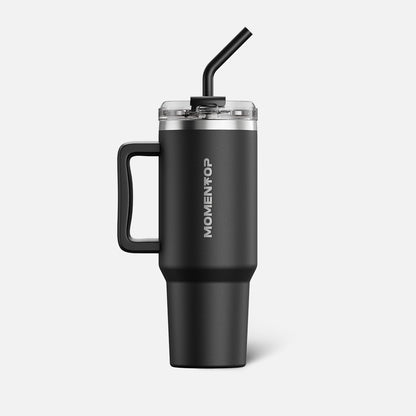 40oz  SPORT TUMBLER WITH SIDE HANDLE MOMENTOP™|  DOUBLE BLACK